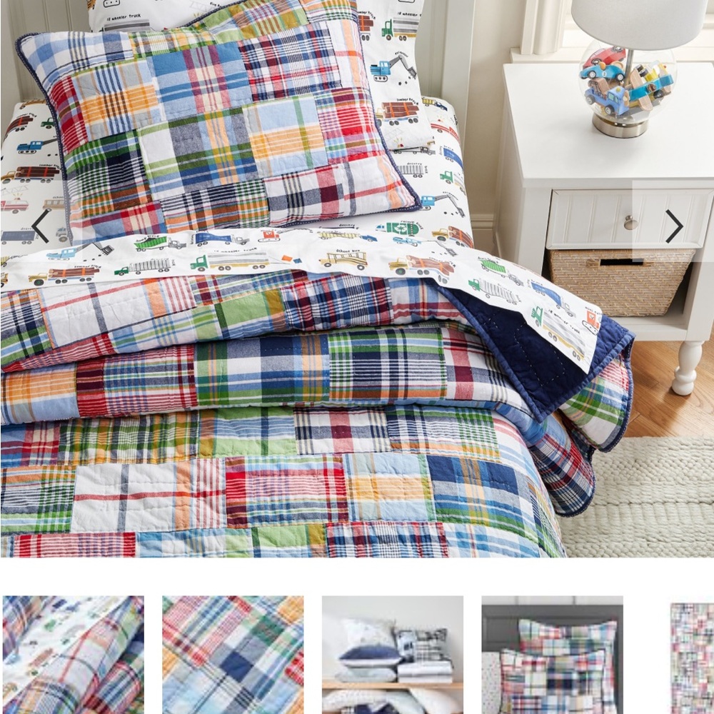 Pottery Barn Kids Madras Plaid Comforter and Shams